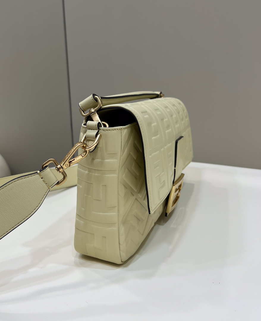 Fendi 8BR771 Baguette Large Light Yellow leather bag