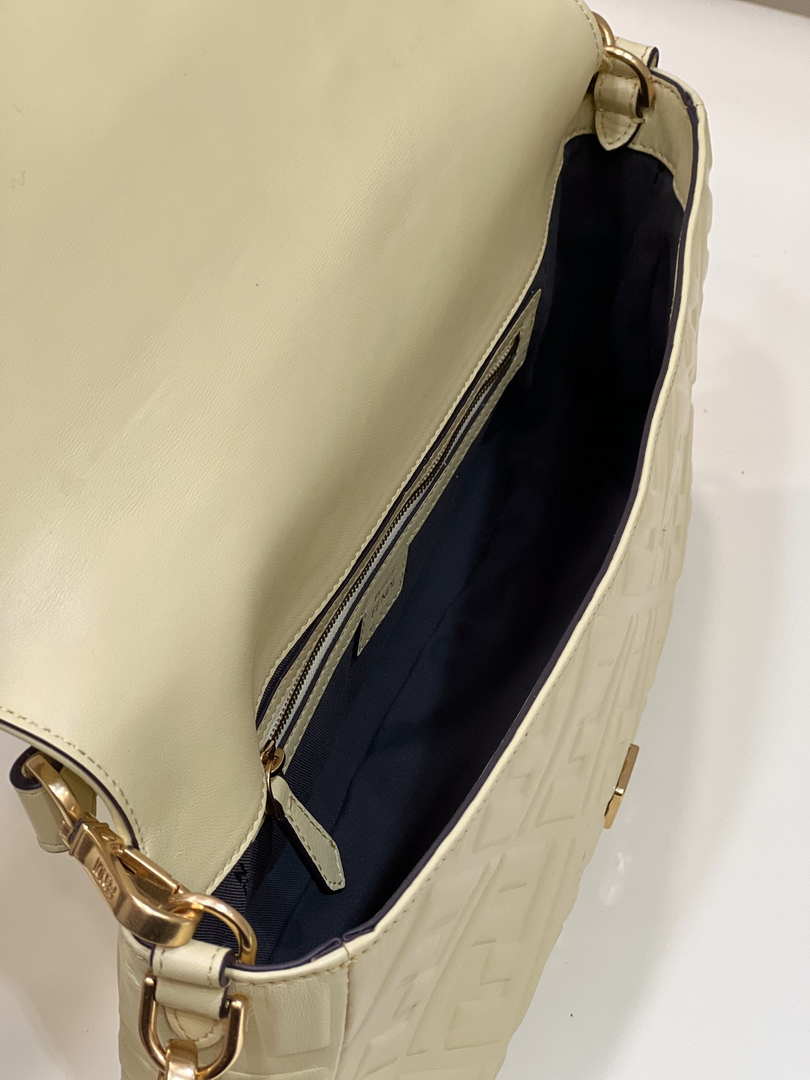 Fendi 8BR771 Baguette Large Light Yellow leather bag