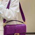 Fendi 8BR771 Baguette Purple leather bag - Default Title - View 1