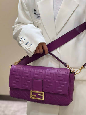 Fendi 8BR771 Baguette Purple leather bag - Default Title - View 2