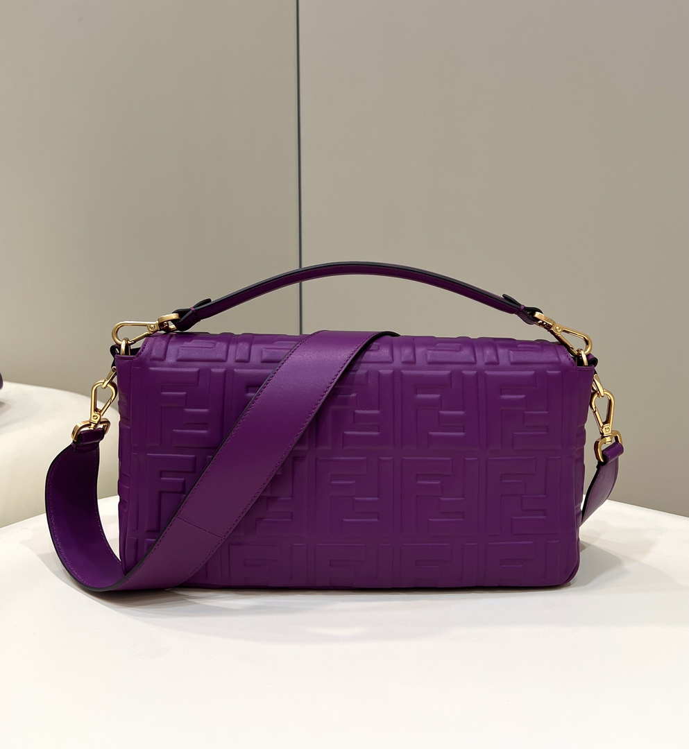 Fendi 8BR771 Baguette Purple leather bag - Default Title - View 6