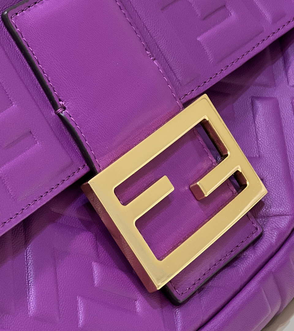 Fendi 8BR771 Baguette Purple leather bag - Default Title - View 7