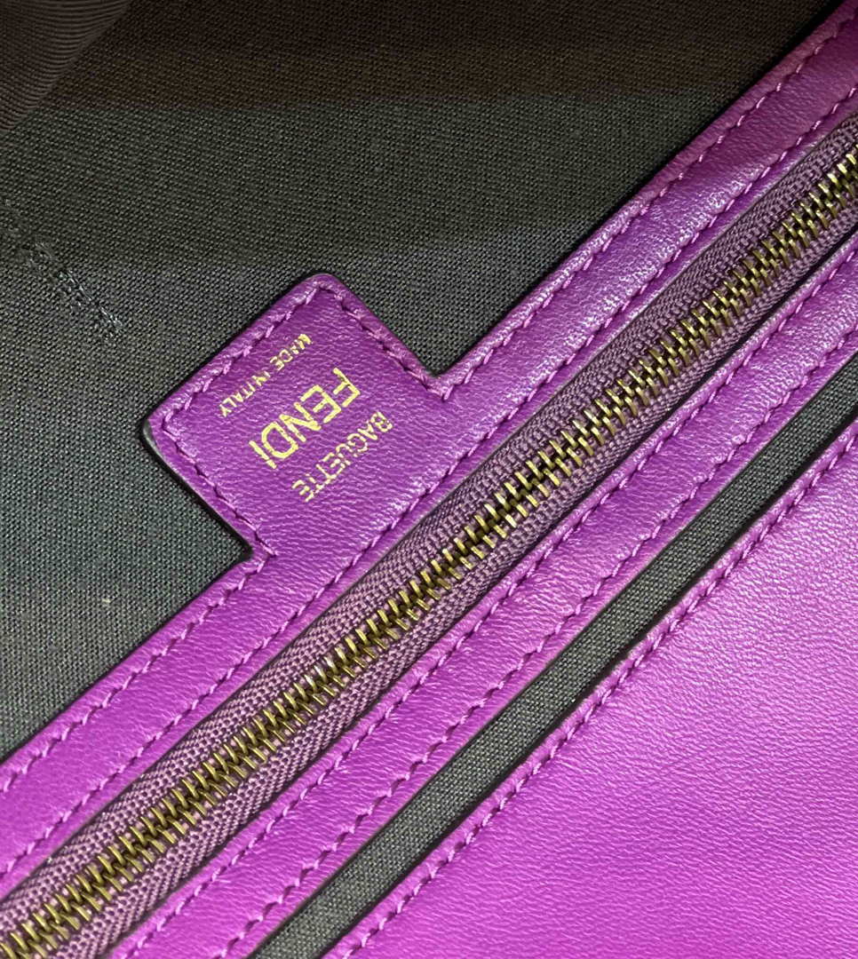 Fendi 8BR771 Baguette Purple leather bag - Default Title - View 10