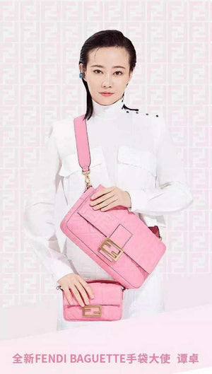 Fendi 8BR771 Baguette Rose Red leather bag - Default Title - View 3