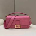 Fendi 8BR771 Baguette Rose Red leather bag - Default Title - View 1