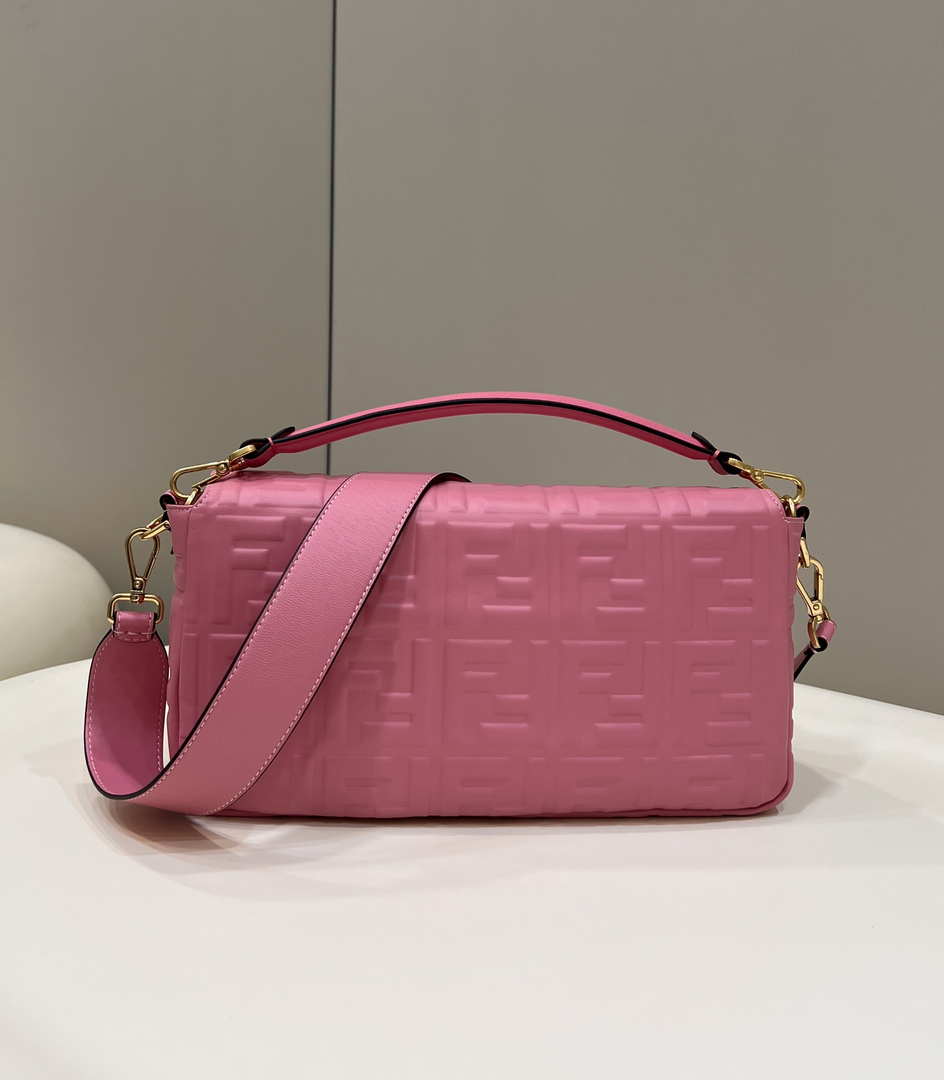 Fendi 8BR771 Baguette Rose Red leather bag - Default Title - View 4