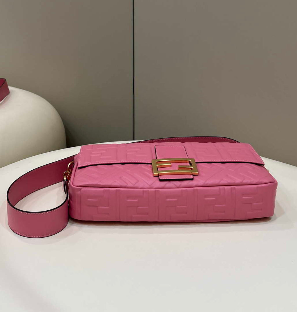 Fendi 8BR771 Baguette Rose Red leather bag