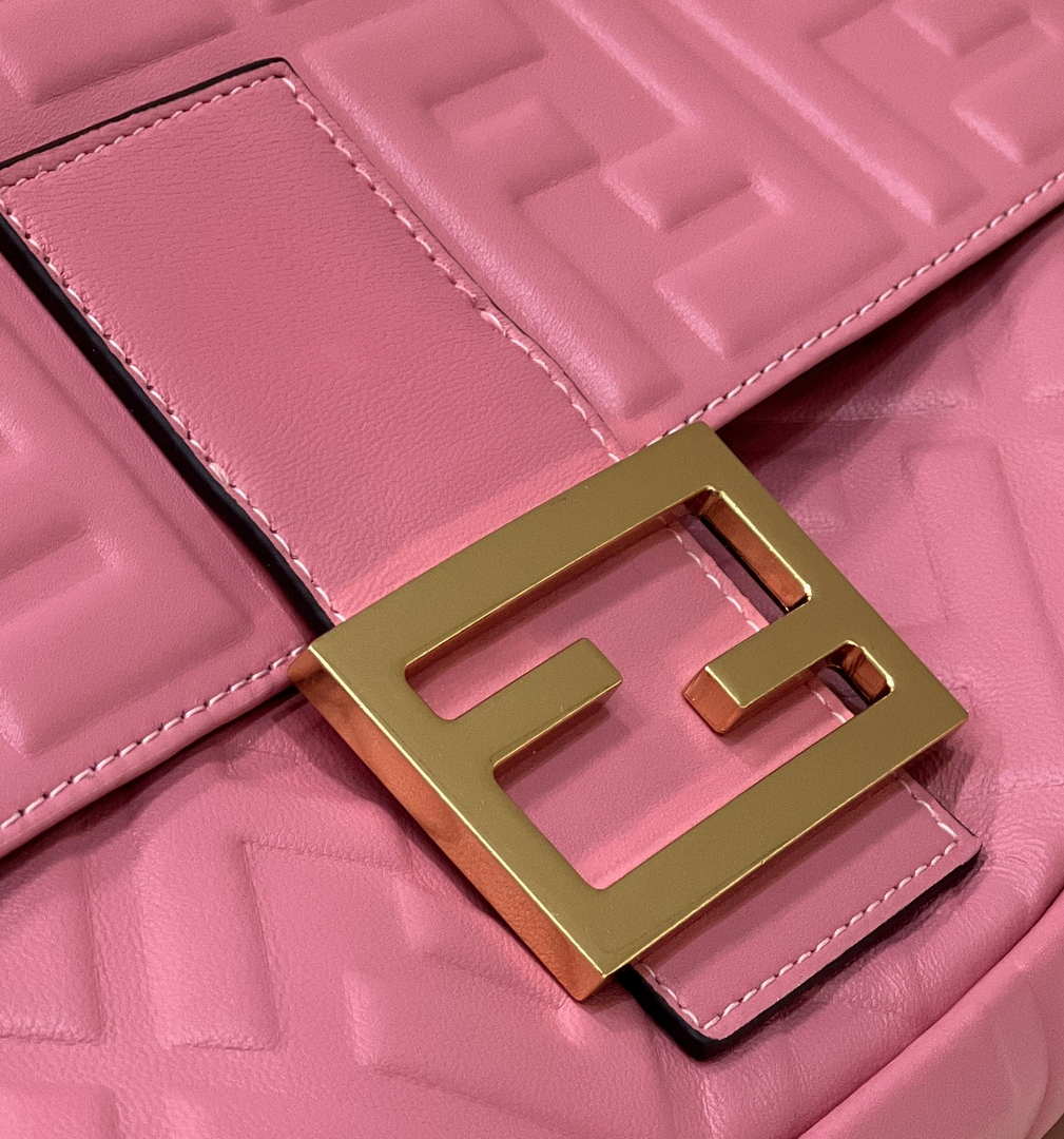 Fendi 8BR771 Baguette Rose Red leather bag - Default Title - View 7