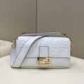 Fendi 8BR771 Baguette Large White leather bag - Default Title - View 1