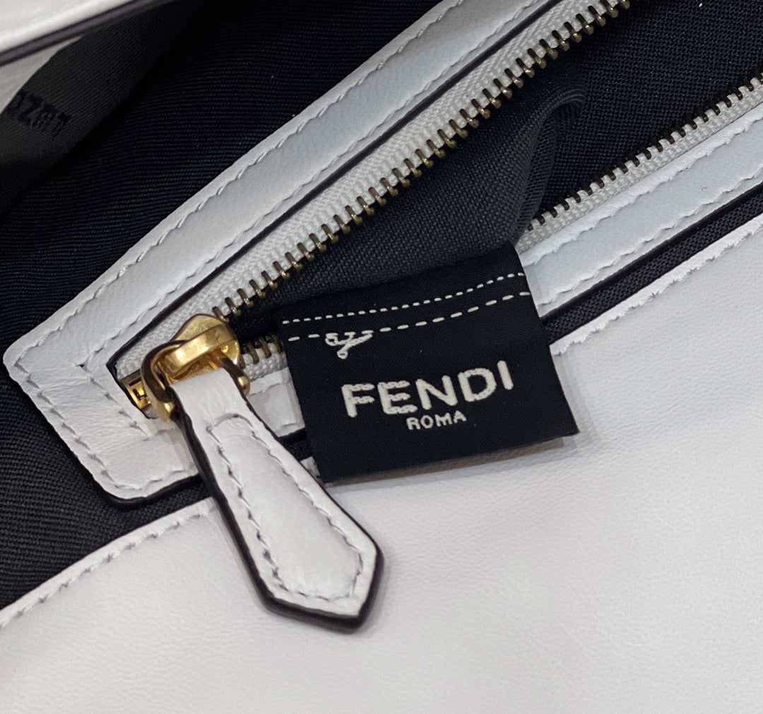 Fendi 8BR771 Baguette Large White leather bag - Default Title - View 7