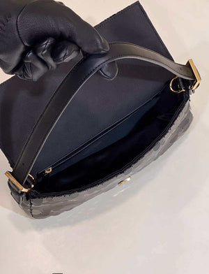 Fendi 8BR792 Medium Baguette 1997 Black Satin Bag with Sequins 8528 - Default Title - View 9
