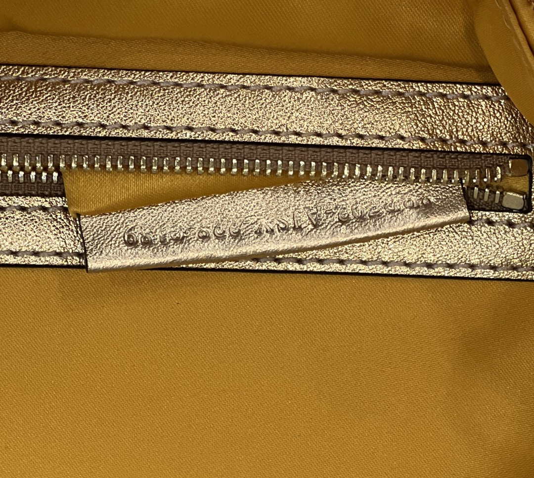 Fendi 8BR792 Medium Baguette 1997 Gold Satin Bag with Sequins 8528 - Default Title - View 9