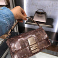 Fendi 8BR792 Medium Baguette 1997 Pink Satin Bag with Sequins 0127L