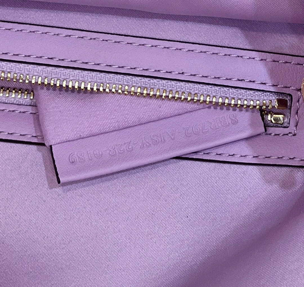 Fendi 8BR792 Medium Baguette 1997 Purple Satin Bag with Sequins 8528