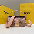 Fendi 8BR600 Medium Baguette Pink sequin and leather bag 8601 - Default Title - View 1