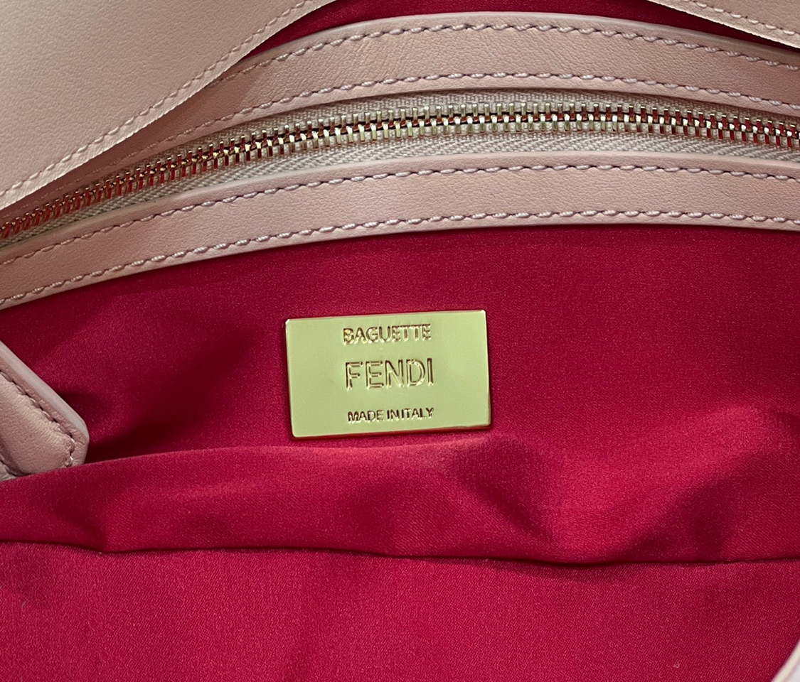 Fendi 8BR600 Medium Baguette Pink sequin and leather bag 8601 - Default Title - View 5