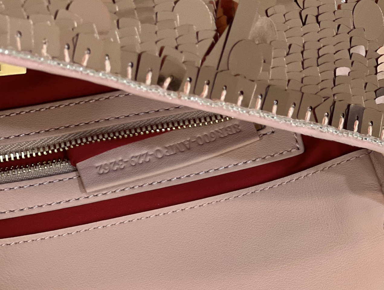 Fendi 8BR600 Medium Baguette Pink sequin and leather bag 8601 - Default Title - View 6