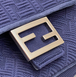 Fendi 8BR793 Midi Baguette Chain FF Fabric Bag Blue - Default Title - View 5