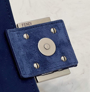 Fendi 8BR793 Midi Baguette Chain FF Fabric Bag Blue - Default Title - View 7