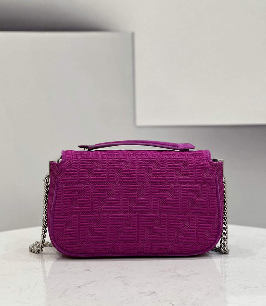 Fendi 8BR793 Midi Baguette Chain FF Fabric Bag Purple - Default Title - View 2