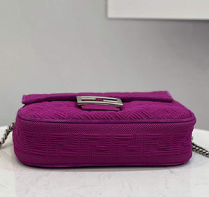Fendi 8BR793 Midi Baguette Chain FF Fabric Bag Purple - Default Title - View 4