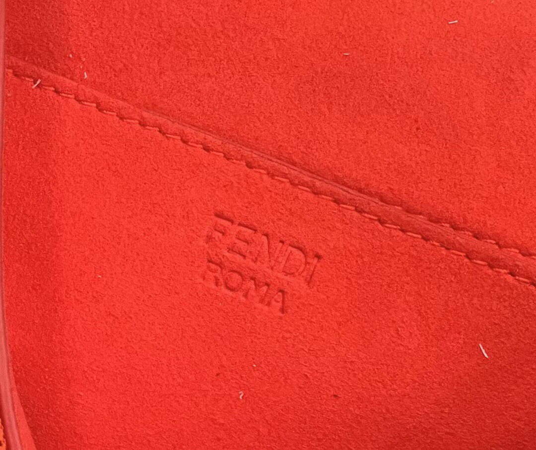 Fendi 8BR793 Midi Baguette Chain FF Fabric Bag Red - Default Title - View 7