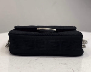 Fendi 8BR793 Midi Baguette Chain FF Fabric Bag Black - Default Title - View 4