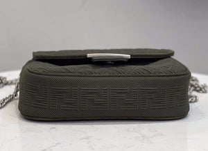 Fendi 8BR793 Midi Baguette Chain FF Fabric Bag Green - Default Title - View 4