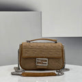 Fendi 8BR793 Midi Baguette Chain FF Fabric Bag Beige - Default Title - View 1