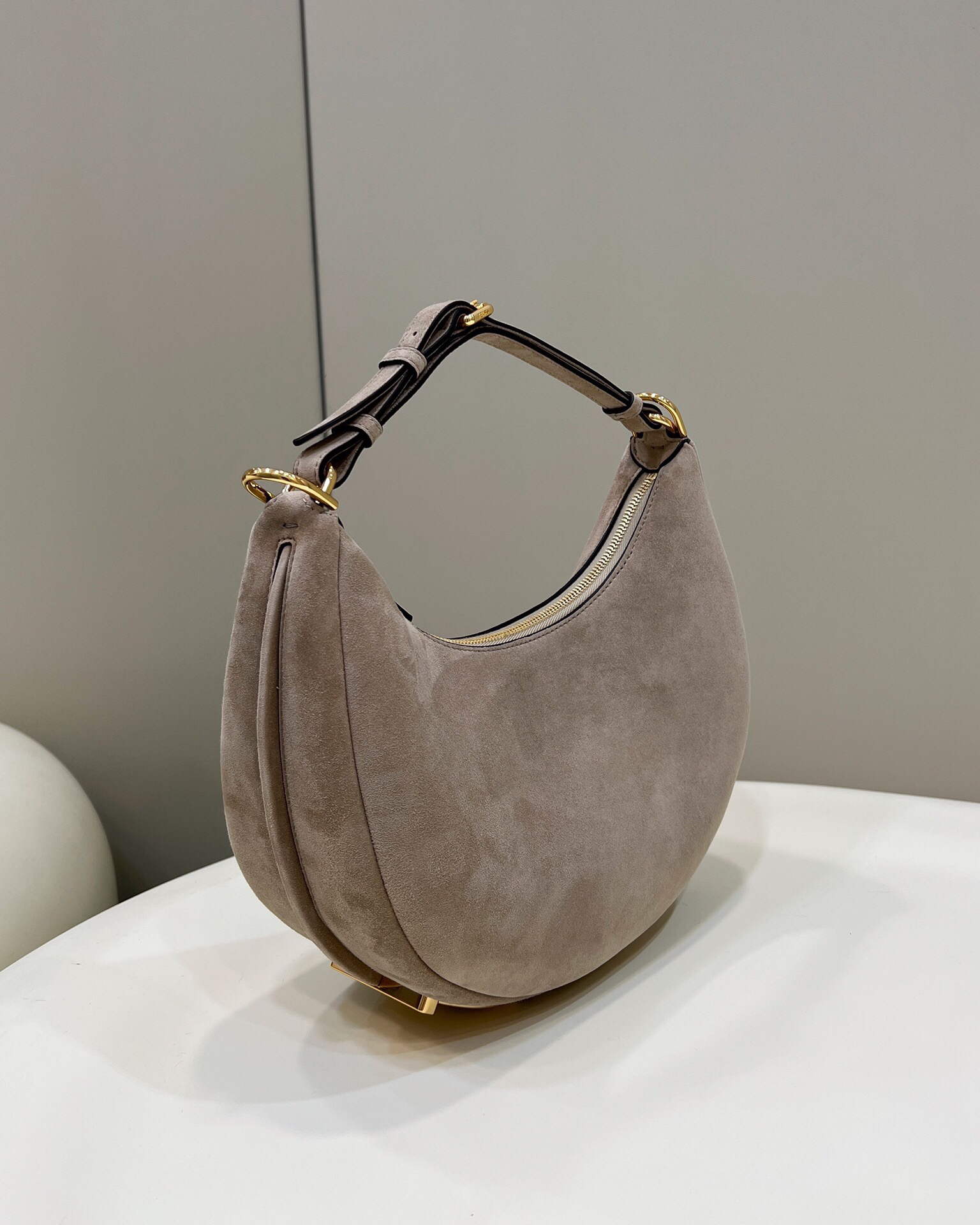 Fendi 8BR798 Fendigraphy Small 80056M Khaki Sheep Gold leather Bag - Default Title - View 2