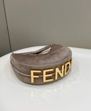 Fendi 8BR798 Fendigraphy Small 80056M Khaki Sheep Gold leather Bag - Default Title - View 3