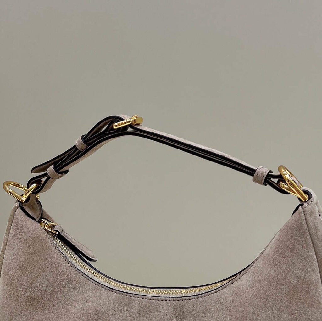 Fendi 8BR798 Fendigraphy Small 80056M Khaki Sheep Gold leather Bag