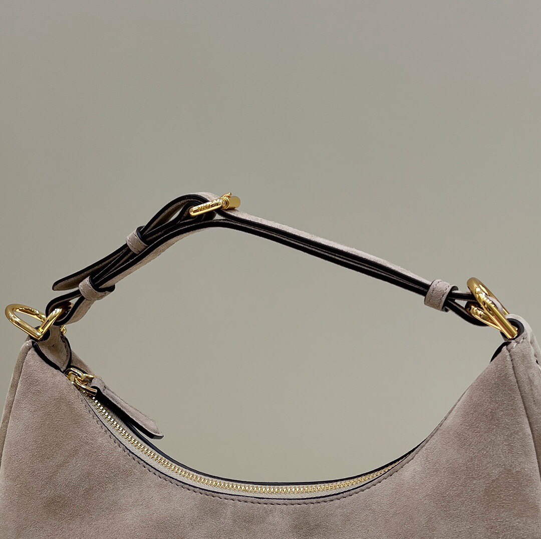 Fendi 8BR798 Fendigraphy Small 80056M Khaki Sheep Gold leather Bag