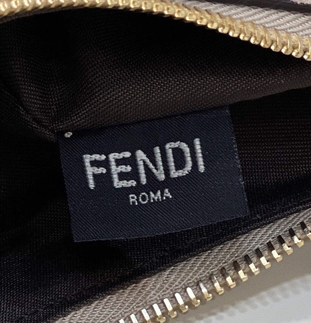Fendi 8BR798 Fendigraphy Small 80056M Khaki Sheep Gold leather Bag