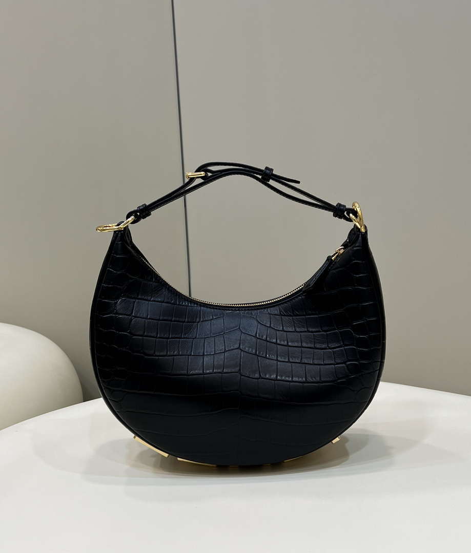 Fendi 8BR798 Fendigraphy Small Black Crocodile leather bag - Default Title - View 2