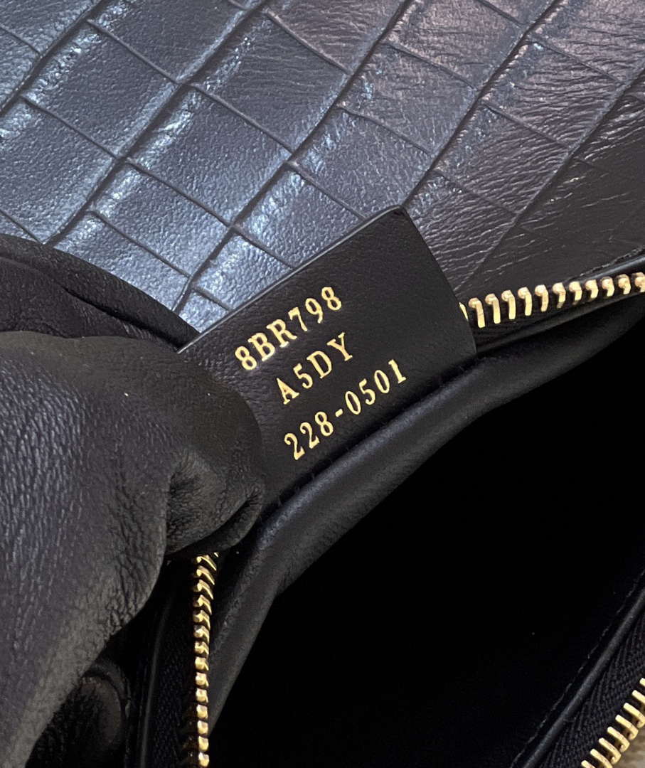 Fendi 8BR798 Fendigraphy Small Black Crocodile leather bag