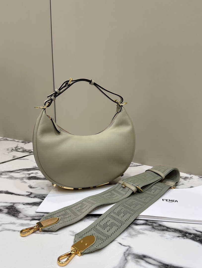 Fendi 8BR798 Fendigraphy Small Green leather bag 80056M