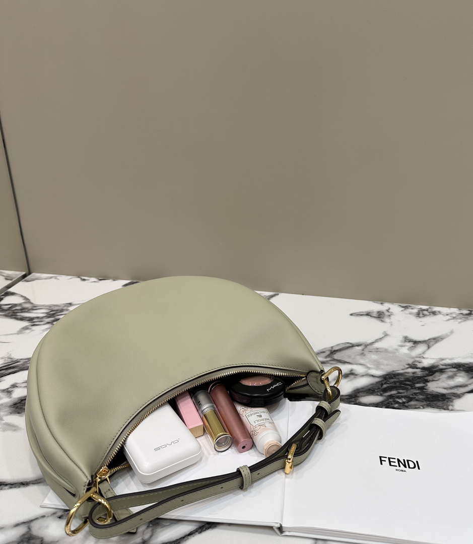 Fendi 8BR798 Fendigraphy Small Green leather bag 80056M