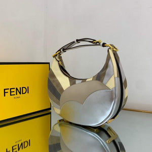 Fendi 8BR798 Fendigraphy Small Leather bag with multicolour inlay Silver - Default Title - View 2