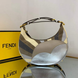 Fendi 8BR798 Fendigraphy Small Leather bag with multicolour inlay Silver - Default Title - View 3