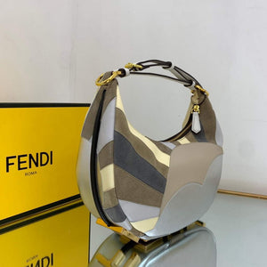 Fendi 8BR798 Fendigraphy Small Leather bag with multicolour inlay Silver - Default Title - View 4