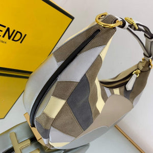 Fendi 8BR798 Fendigraphy Small Leather bag with multicolour inlay Silver - Default Title - View 5