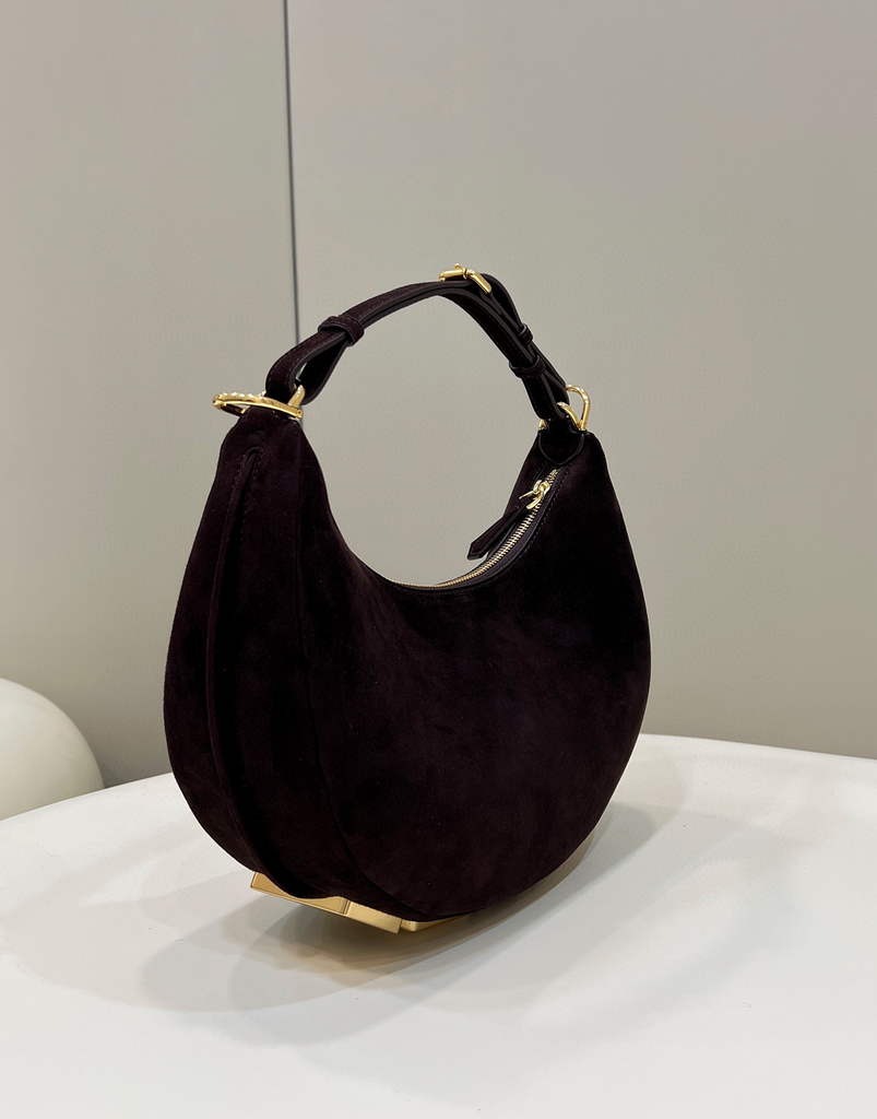 Fendi 8BR798 Fendigraphy Small Coffee suede bag - Default Title - View 1