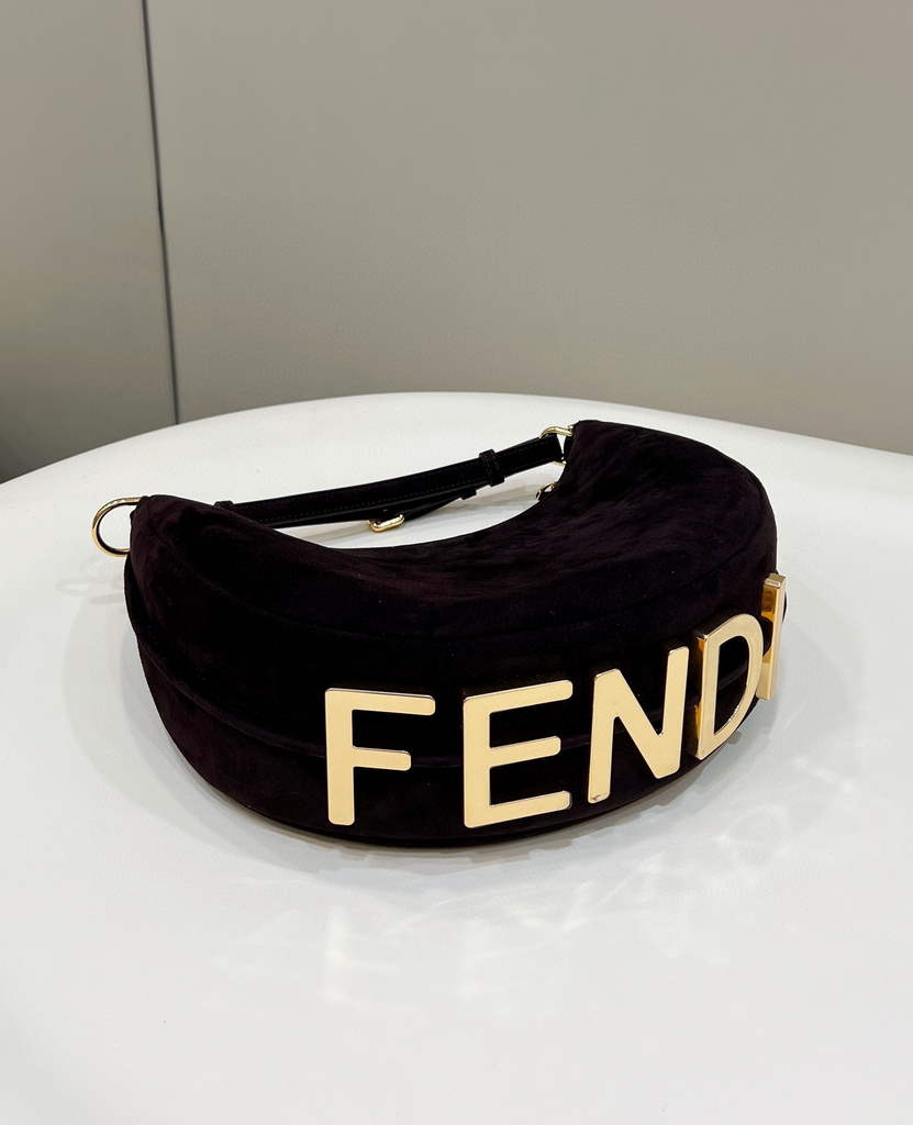 Fendi 8BR798 Fendigraphy Small Coffee suede bag - Default Title - View 2