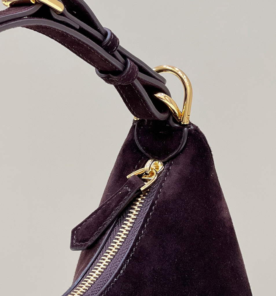 Fendi 8BR798 Fendigraphy Small Coffee suede bag - Default Title - View 4