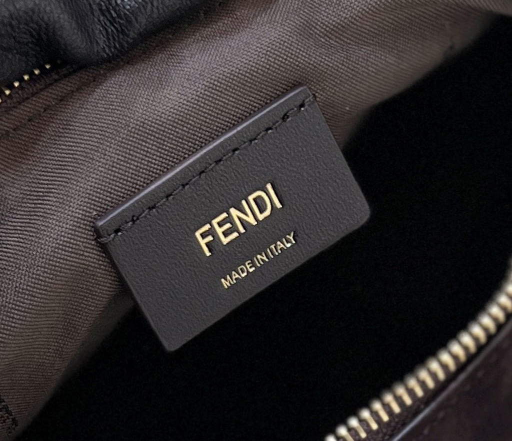 Fendi 8BR798 Fendigraphy Small Coffee suede bag