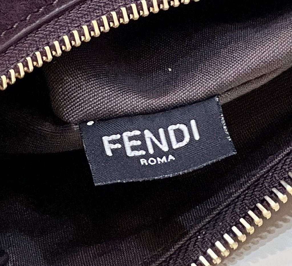 Fendi 8BR798 Fendigraphy Small Coffee suede bag