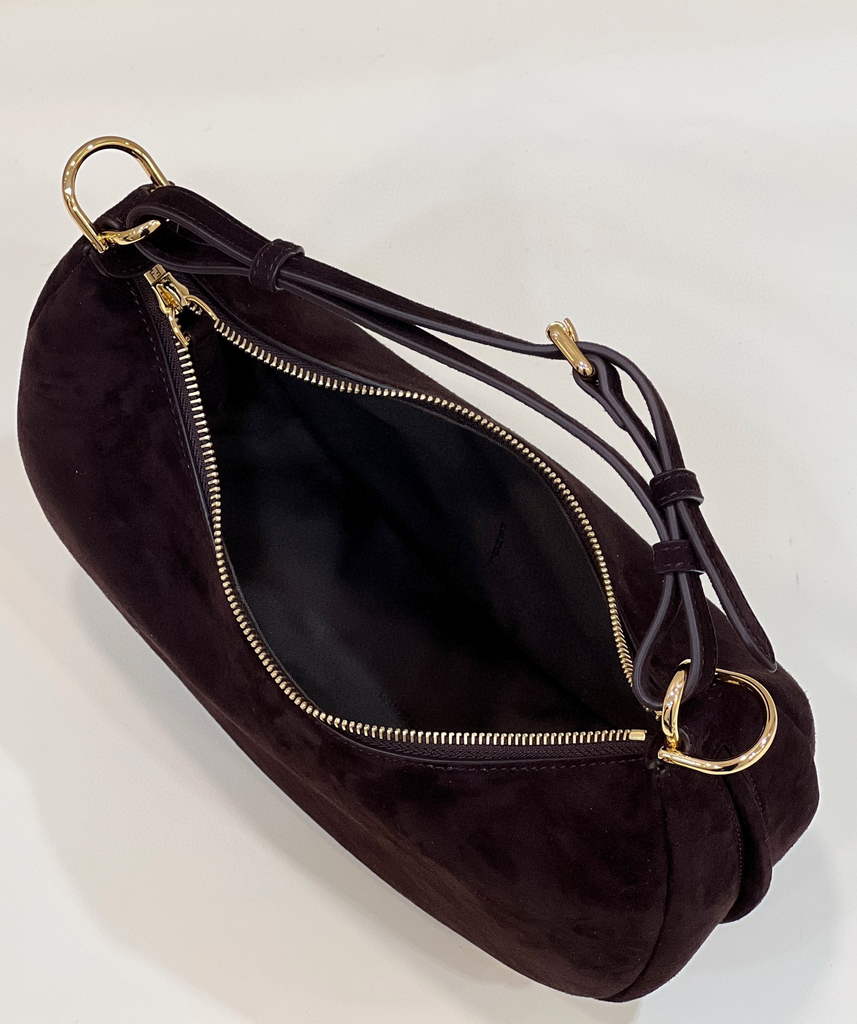 Fendi 8BR798 Fendigraphy Small Coffee suede bag