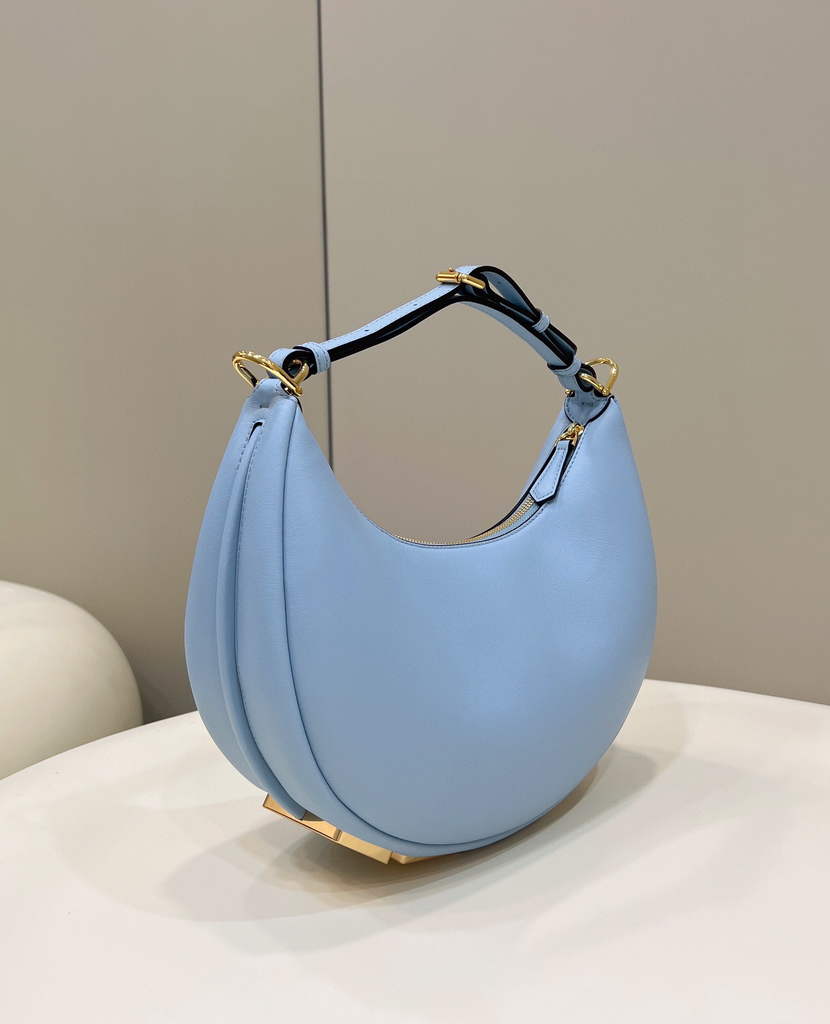 Fendi 8BR798 Fendigraphy Small Light blue leather bag