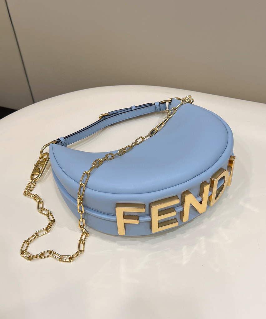 Fendi 8BR798 Fendigraphy Small Light blue leather bag - Default Title - View 3